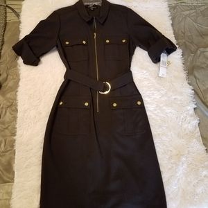 Sharagano Zip Front Shirt Dress